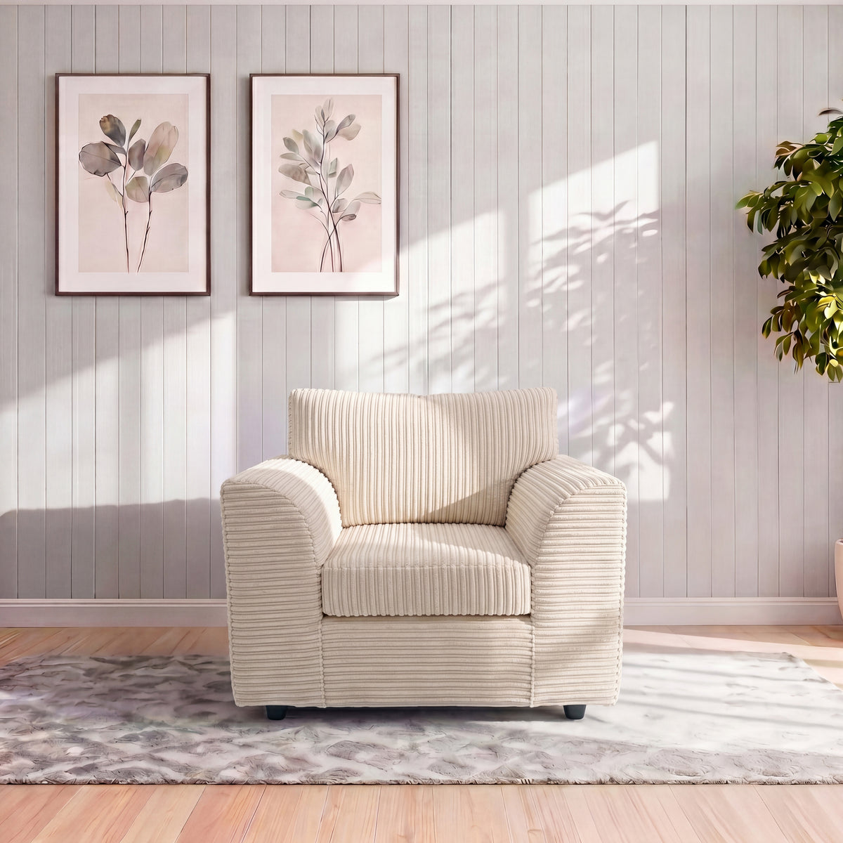 Jumbo Cord Full Back Sofa Set