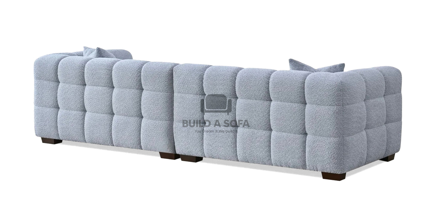 Boucle Fabric 4 Seater Scatter Back Sofa