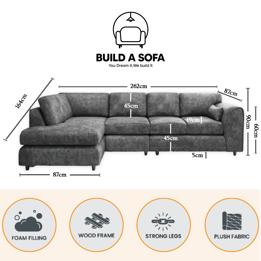 Alaska Full Back XL L Shape Sofa