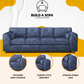 Alaska Fabric 4 Seater Full Back Sofa