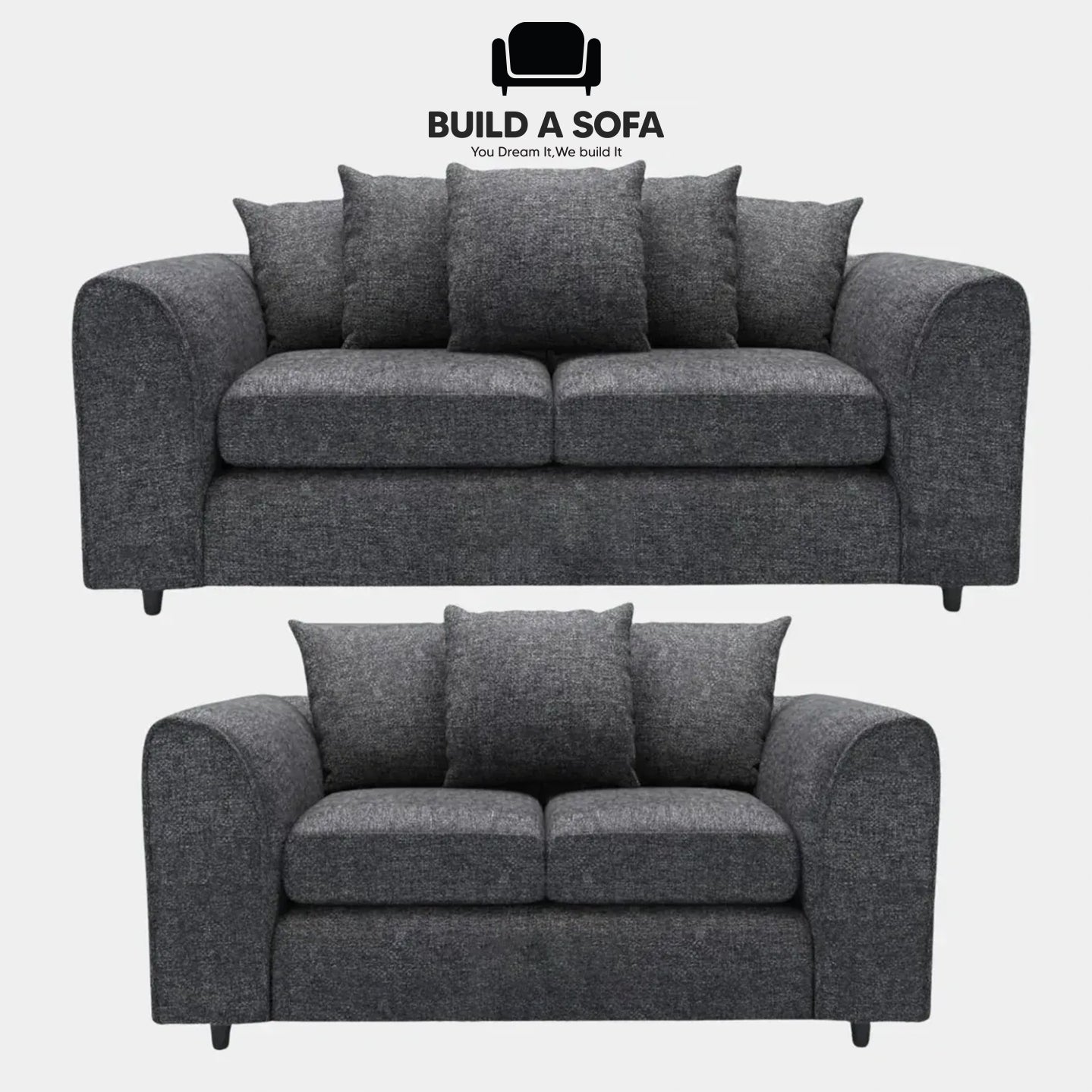 Lisbon Fabric Scatter Back Sofa Set